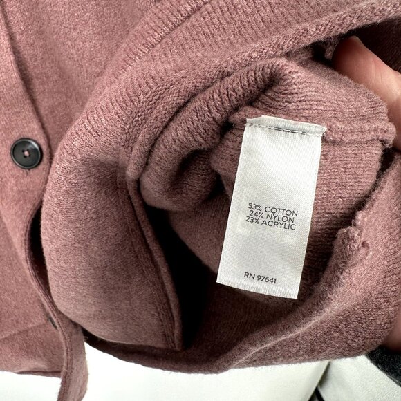 Pure Jill Sweater Jacket Maroon Size Small Button up Cotton Blend - Picture 5 of 5